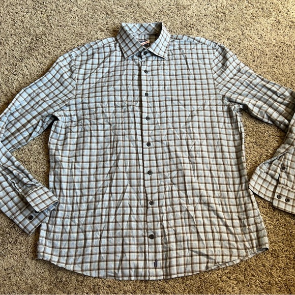 Johnnie-O Button Down Shirt Medium Plaid Flannel Hangin' Out - Picture 3 of 7
